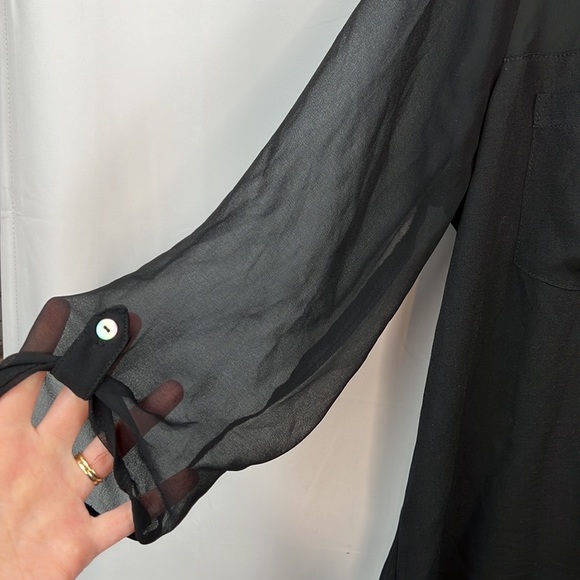 Express sheer sleeve blouse black small - Picture 4 of 5